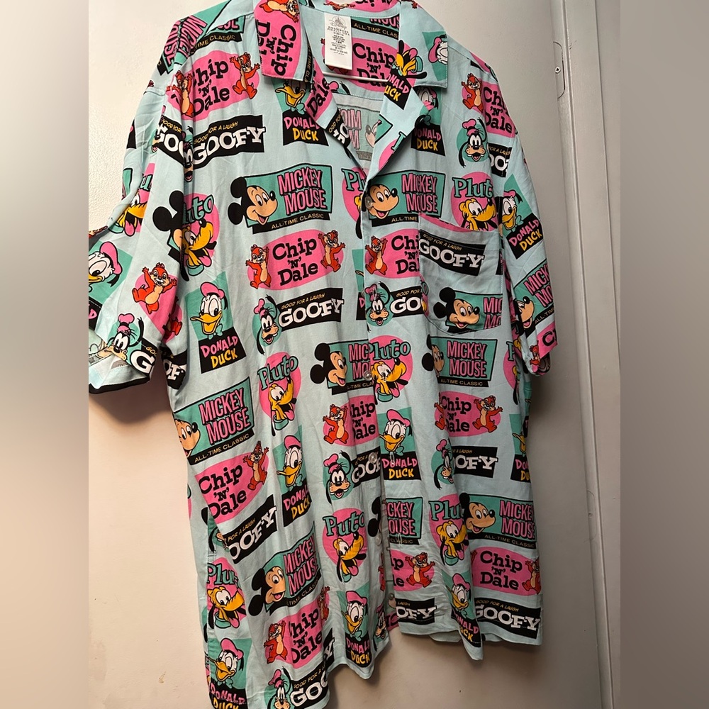 Disney brand multi character button up - Size XL